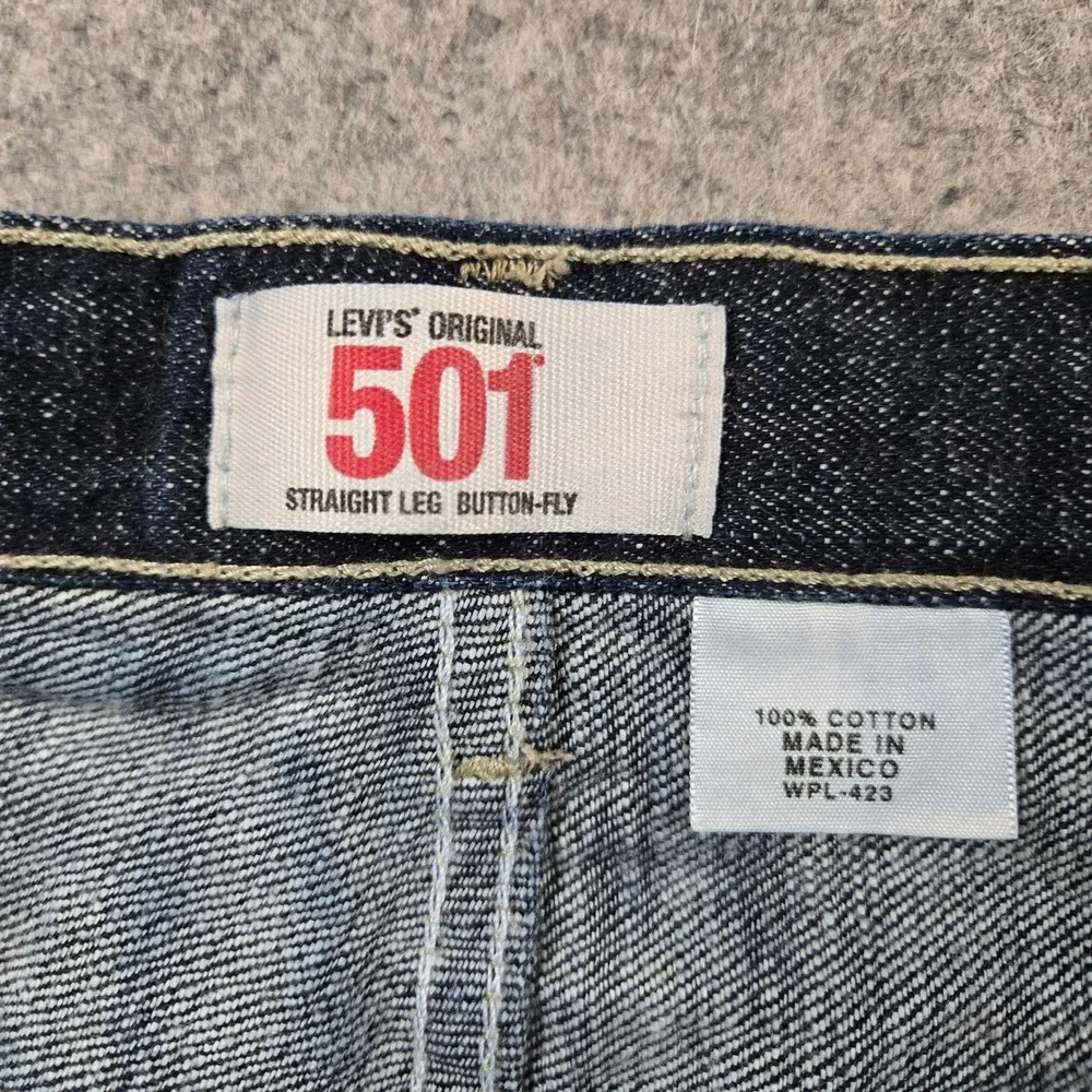 Vtg Levi's 501 Jeans Mens 42x34 Blue Straight Leg Dark Wash Button Fly Denim Y2K